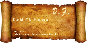 Dudák Ferenc névjegykártya